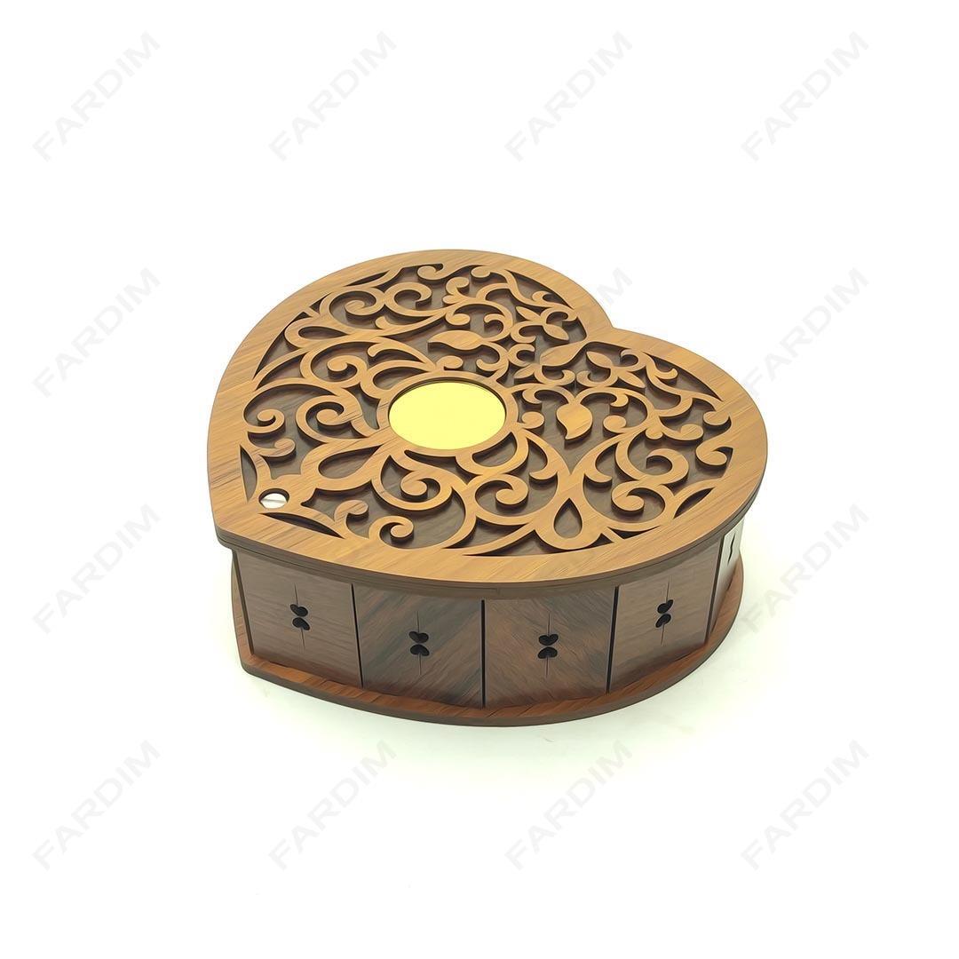 طرح برش لیزری جعبه هدیه و پذیرایی کد A132302